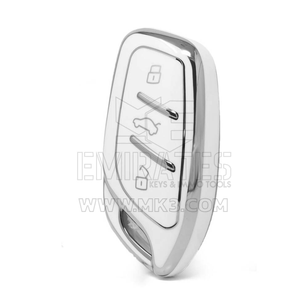 Nano High Quality Cover For Roewe Remote Key 3 Button White Color Silver Frame RW-B11Y