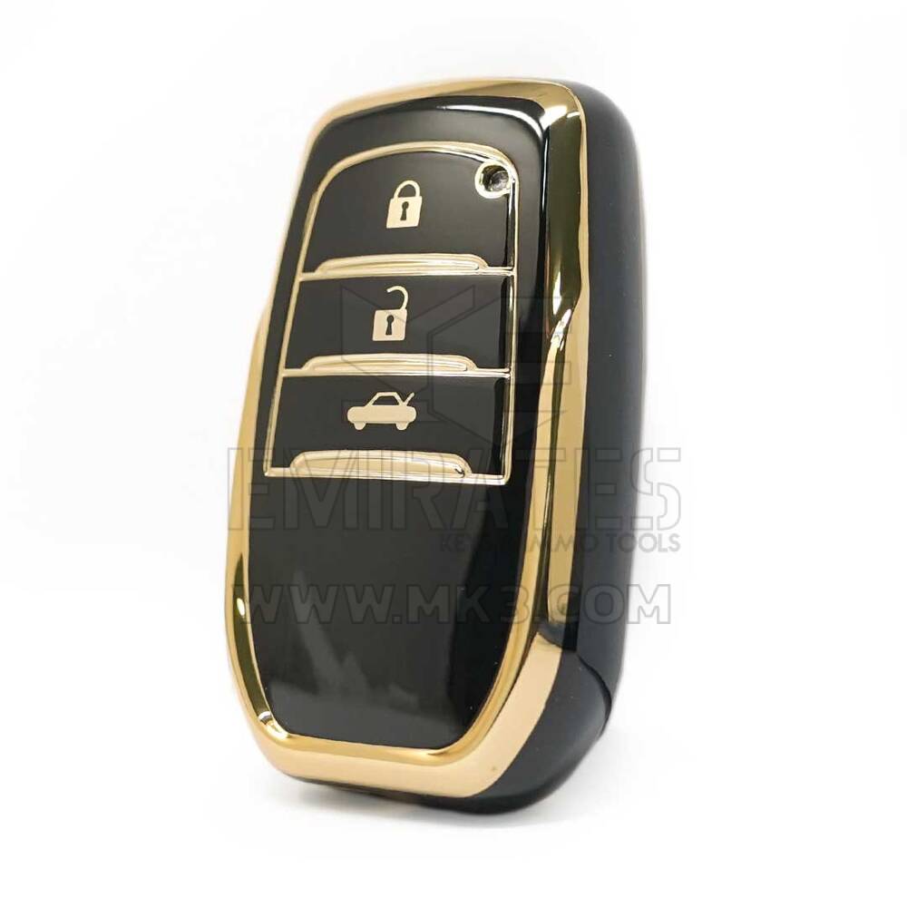 Nano High Quality Cover For Toyota Smart Remote Key 3 Buttons Black Color A11J3H