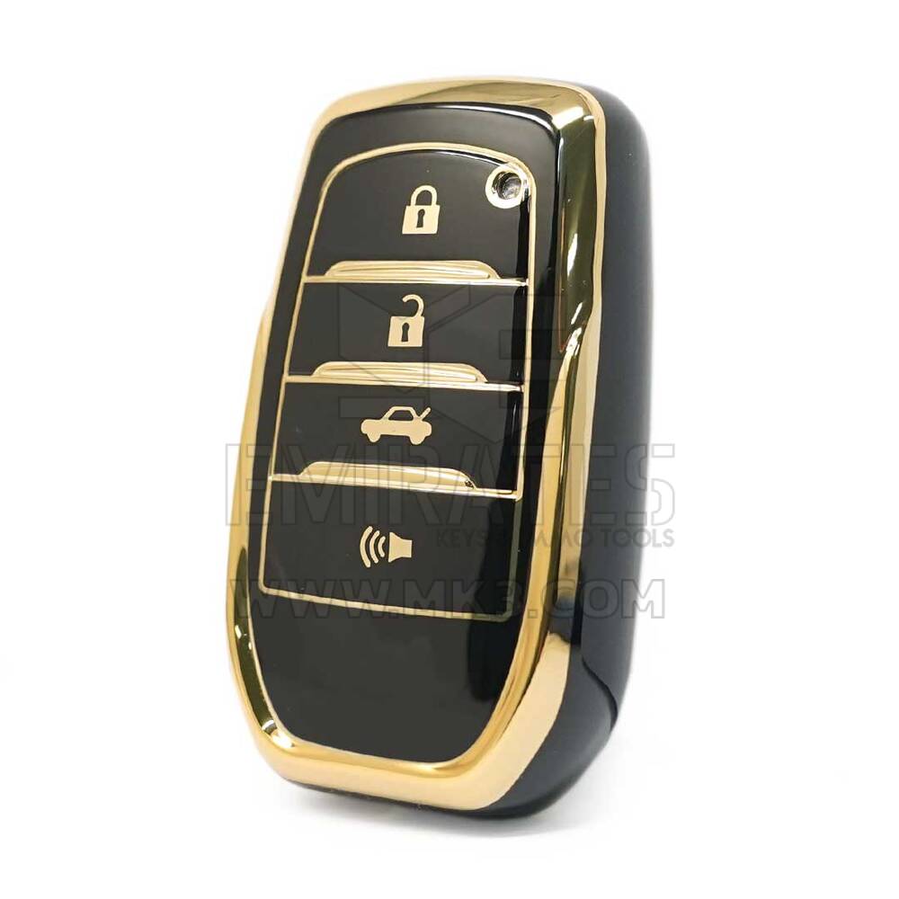 Capa nano de alta qualidade para Toyota Smart Remote Key 4 botões cor preta A11J4H