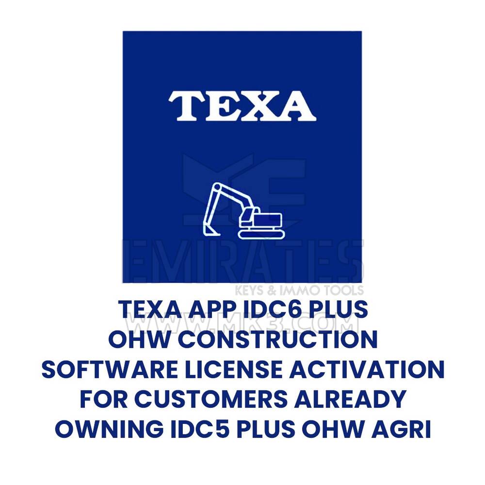TEXA APP  IDC5 PLUS OHW CONSTRUCTION software license activation for customers already owning IDC5 PLUS OHW AGRI