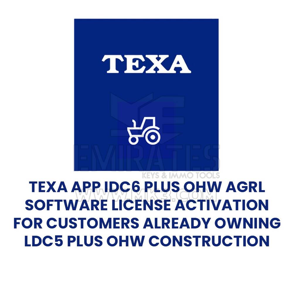Attivazione licenza software TEXA APP IDC6 PLUS OHW AGRl per clienti già in possesso di IDC5 PLUS OHW CONSTRUCTION