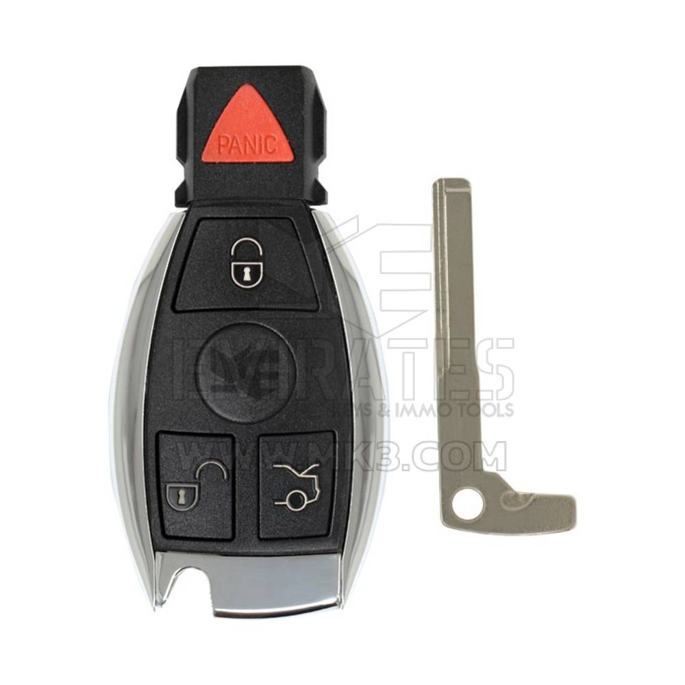 Coque à distance Mercedes BGA chromée de haute qualité 3 + 1 boutons, coque de clé à distance Emirates Keys, remplacement des coques de porte-clés à bas prix.