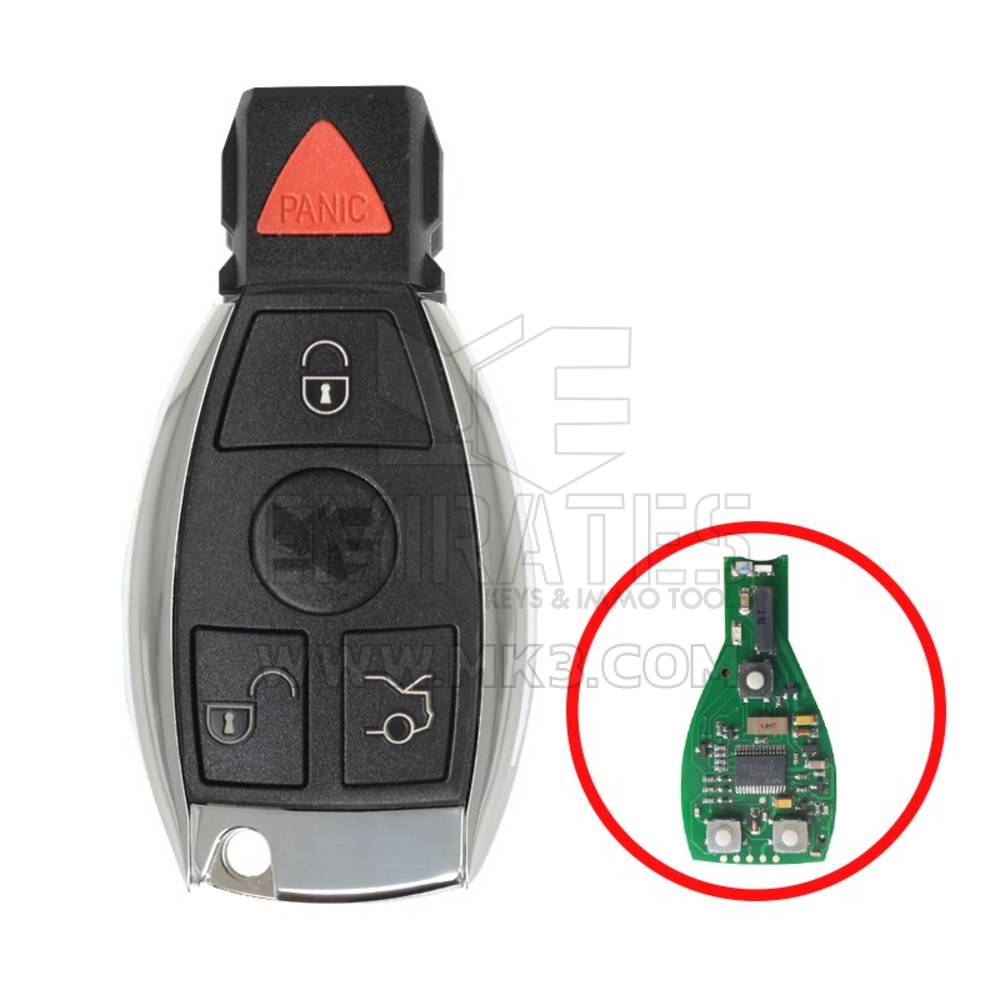 Mercedes BGA Chrome Remote Shell 3+1 pulsanti