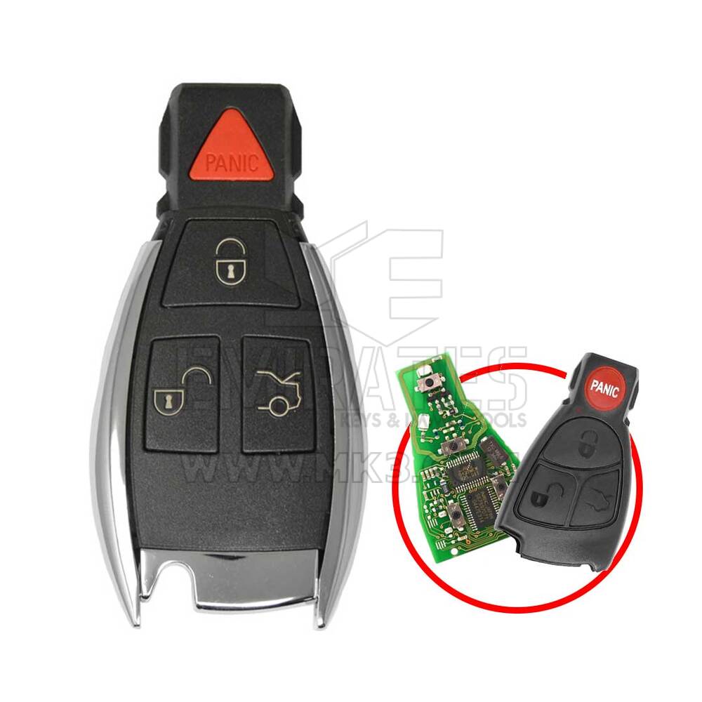 Botão Mercedes Chrome Key Shell 3+1 modificado para placa NEC