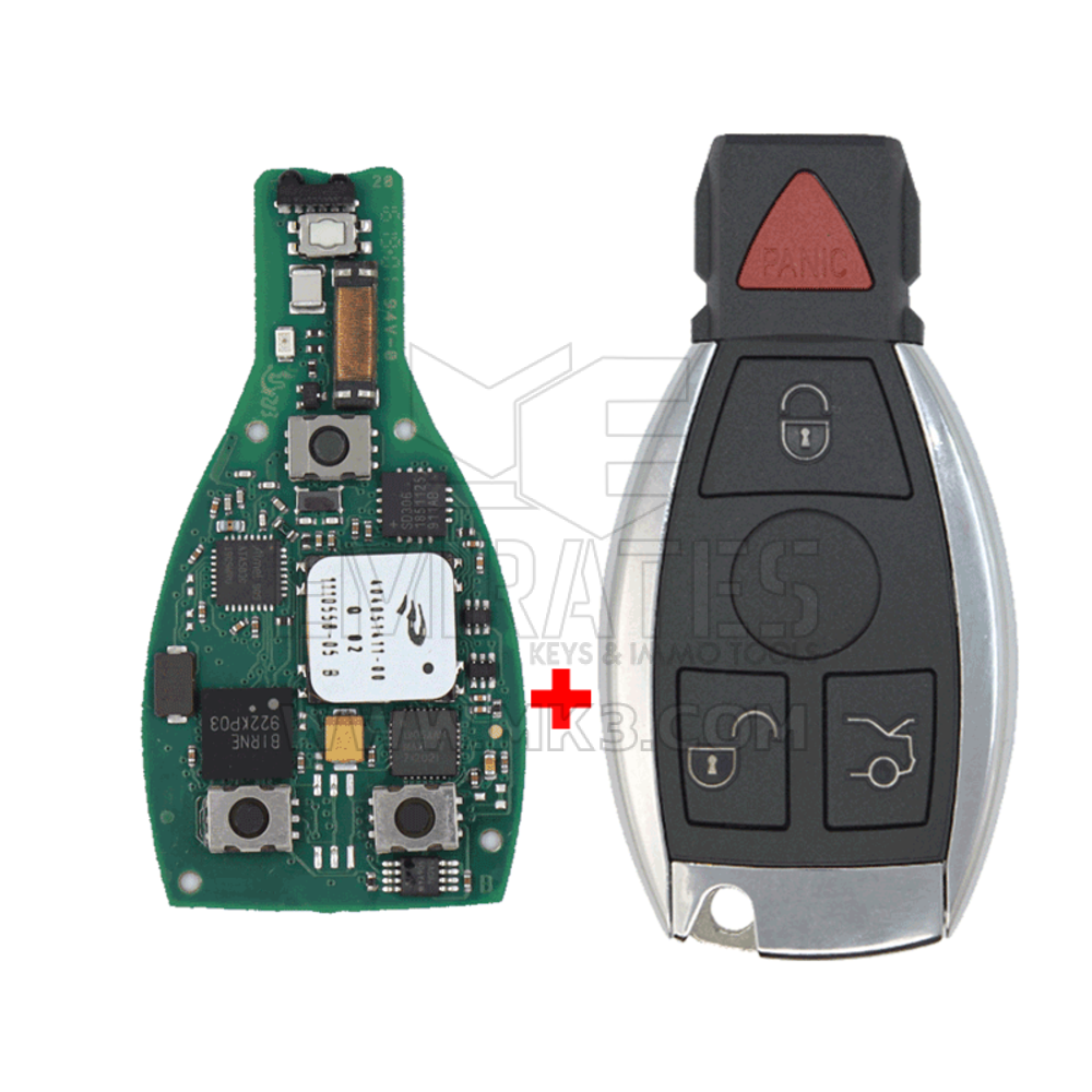Mercedes FBS4 Original Smart Remote Key PCB 3+1 Button 315MHz with Aftermarket Shell Ready to Program