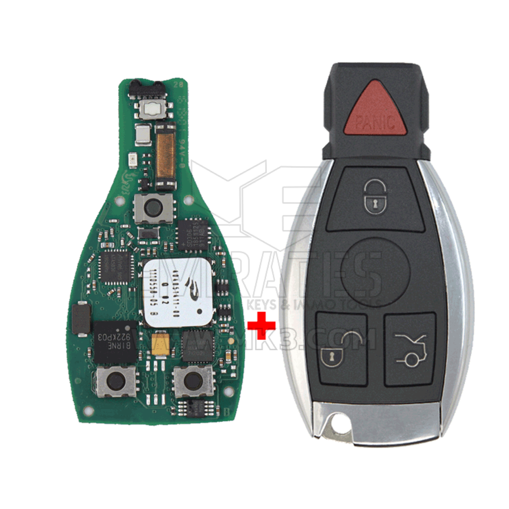 Mercedes FBS4 Smart Remote Key PCB 3+1 Pulsante 315 MHz con Aftermarket Shell