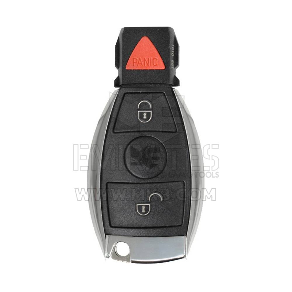 Coque de clé à distance Mercedes BGA chromée 2 + 1 bouton