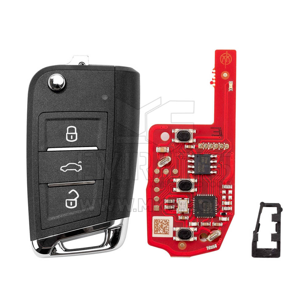 Nuova chiave telecomando universale a conchiglia Xhorse VVDI Wire 3 pulsanti MQB Style XKMQB5EN con porta chip, alta qualità, miglior prezzo | Emirates Keys