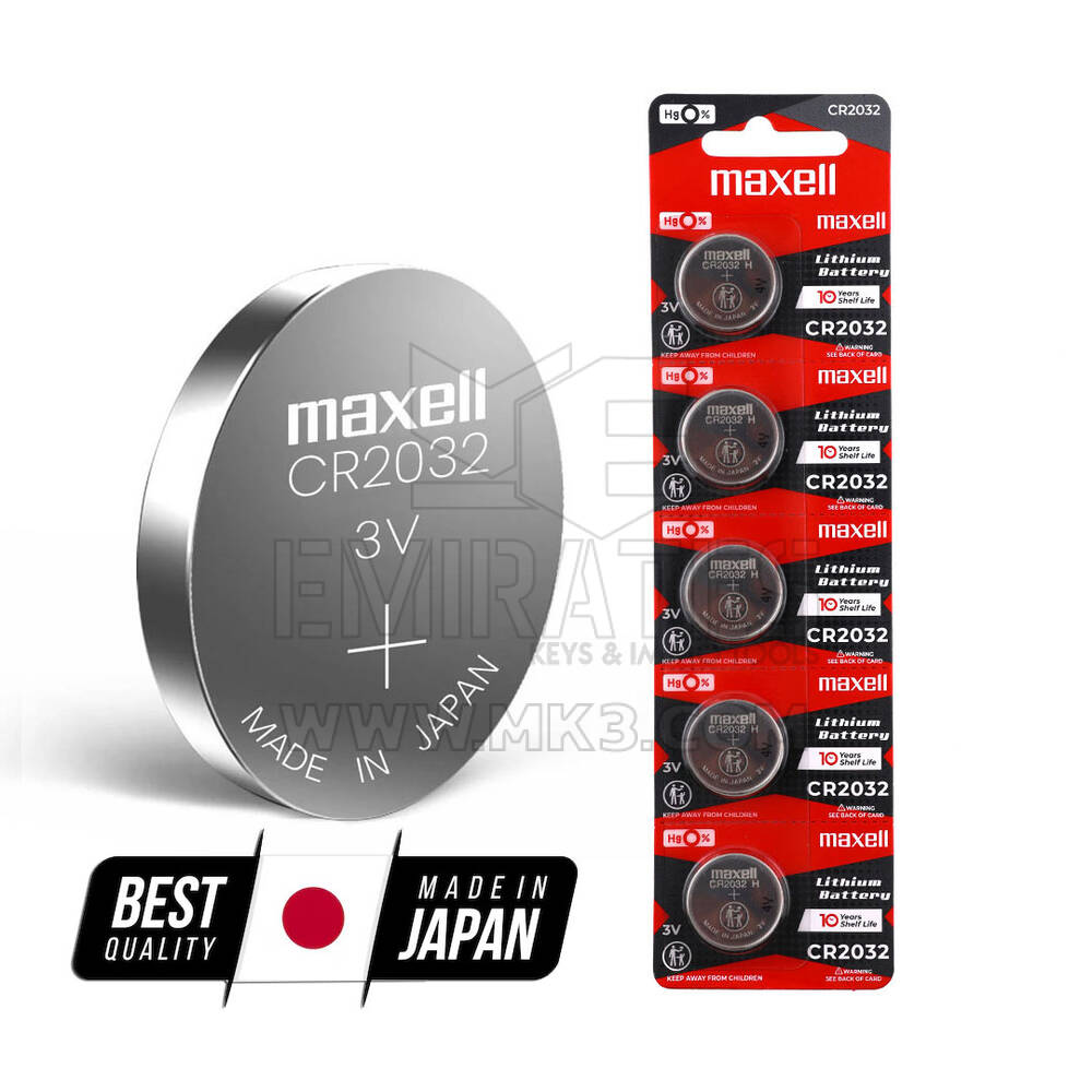 Maxell CR2032 Universal Battery Cell Card (5 PCs Pack)