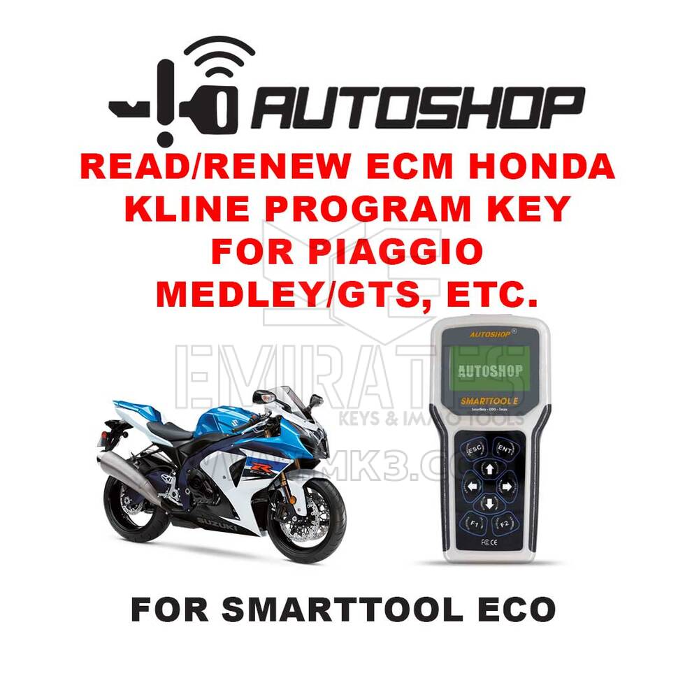 Autoshop Read / Renew Ecm Honda Kline Program Key For Piaggio Medley / Gts, Etc. For Smarttool ECO