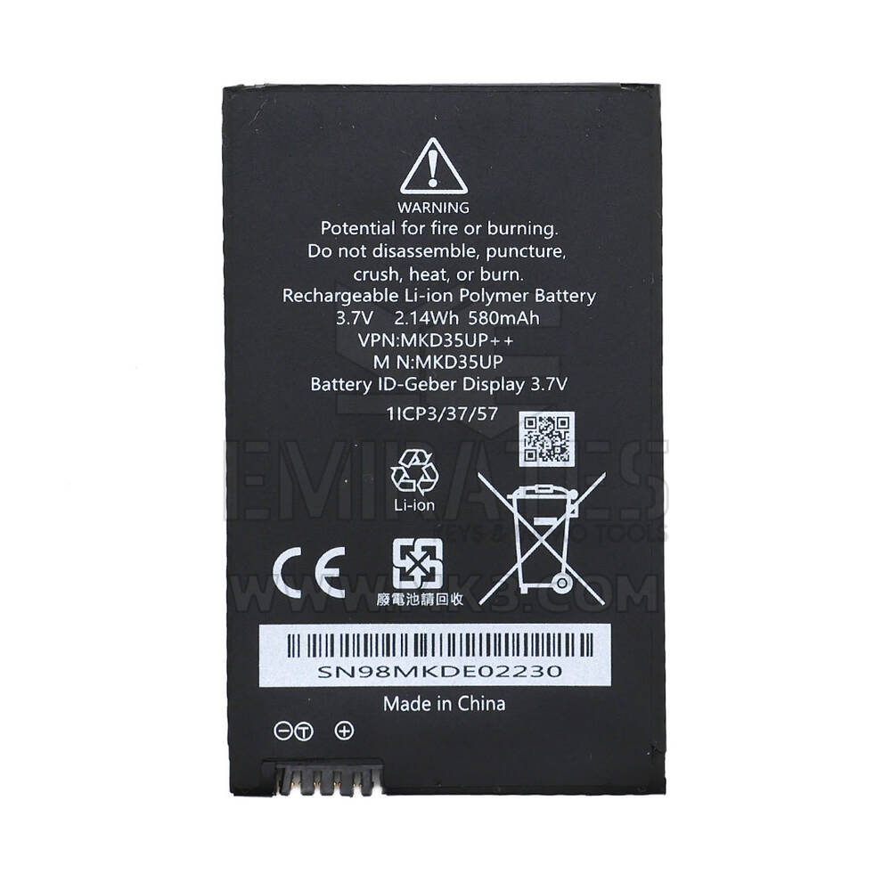 Batterie de clé d'affichage BMW IDG 580 mAh MKD35UP