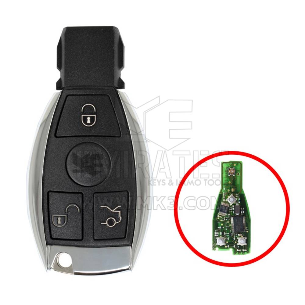 Mercedes NEC Chrome Modified Remote Shell 3 Buttons 2 Batteries Type