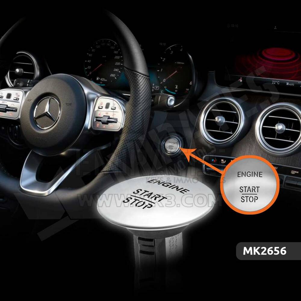 Botón de parada de arranque del motor Mercedes Benz genuino/OEM para vehículos de proximidad Key Less go SE ADAPTA A TODOS LOS MODELOS ESTÁNDAR MERCEDES-BENZ |Emirates Keys