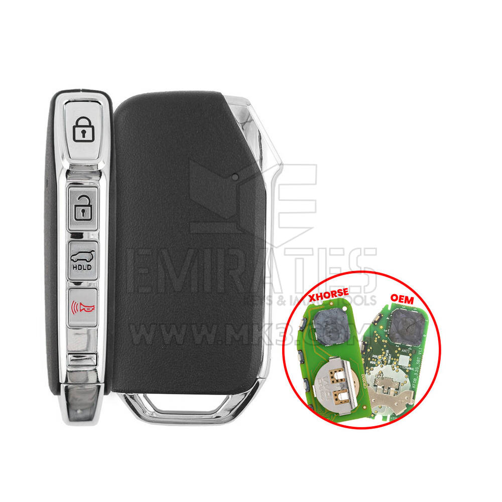 غطاء ريموت ذكي من كيا، 4 أزرار + 1، صندوق سيارة سيدان، مناسب للوحة Xhorse XZKA82EN ونوع OEM 6A