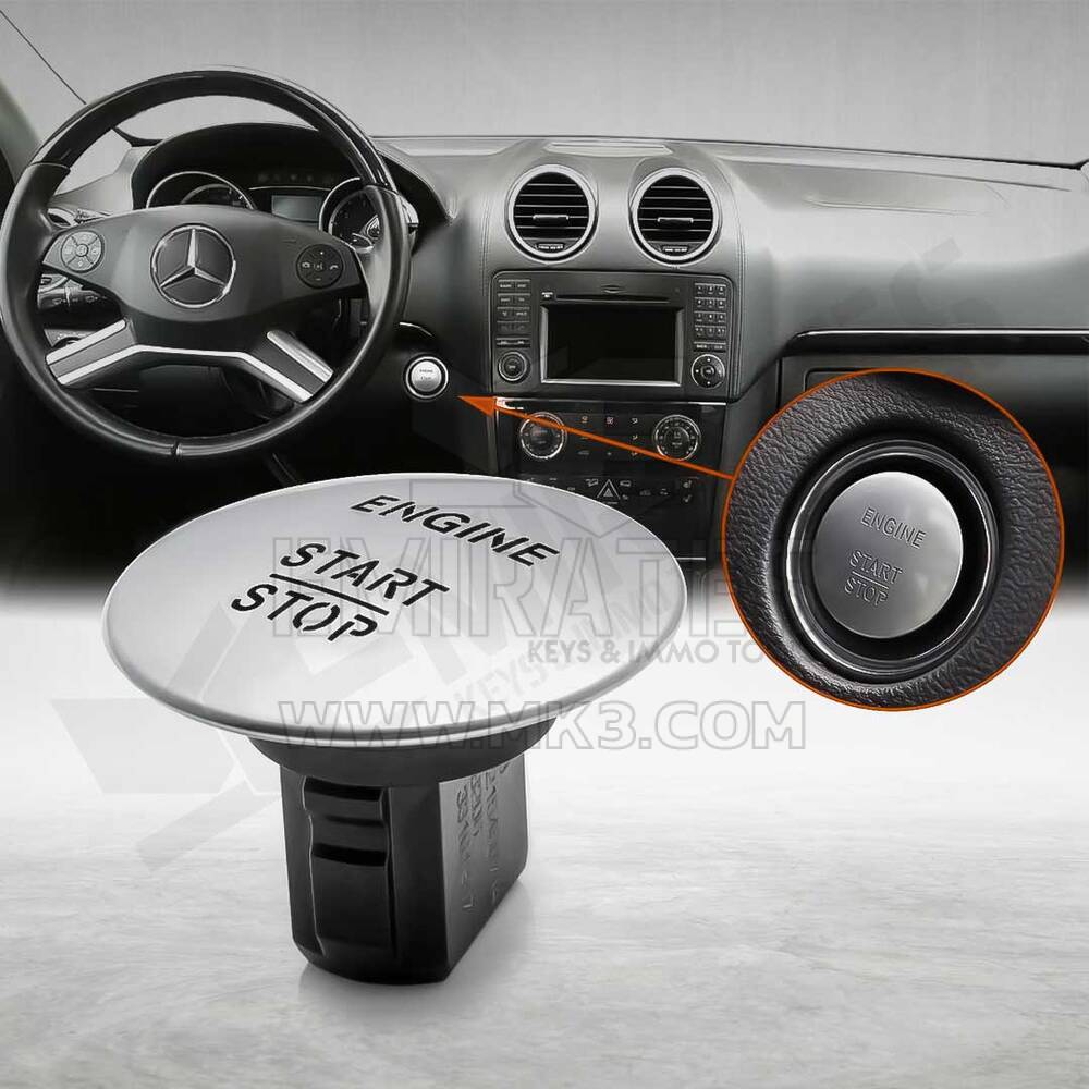 New Aftermarket Mercedes 221/164/204 Start Stop Button Silver Color High Quality Low Price Order Now | Emirates Keys