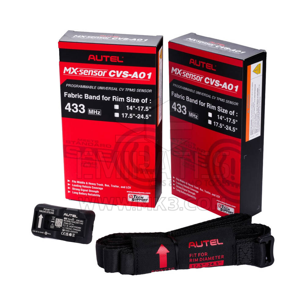 New Autel CVS-A01 Metal Strap Programmable CV Tpms Sensor Universal Tpms Sensor Designed For Commercial Vehicles With A Fabric-Banded To Attach The Sensor To Rim That Is Compatible With Rims Sized R14-17.5-inches | Emirates Keys