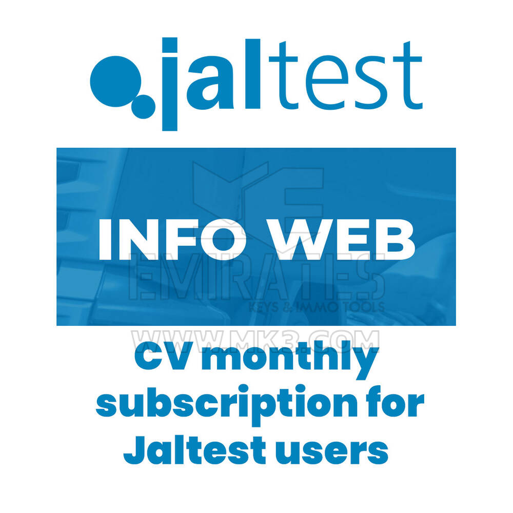 Jaltest 70604038 INFO Web. Assinatura mensal de CV para usuários Jaltest