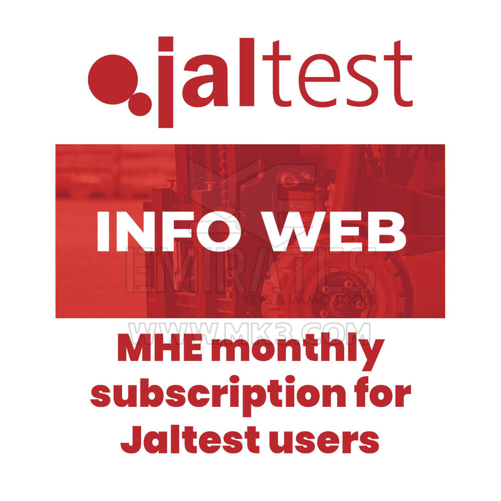 Jaltest 70604035 INFO Web. Assinatura mensal MHE para usuários Jaltest
