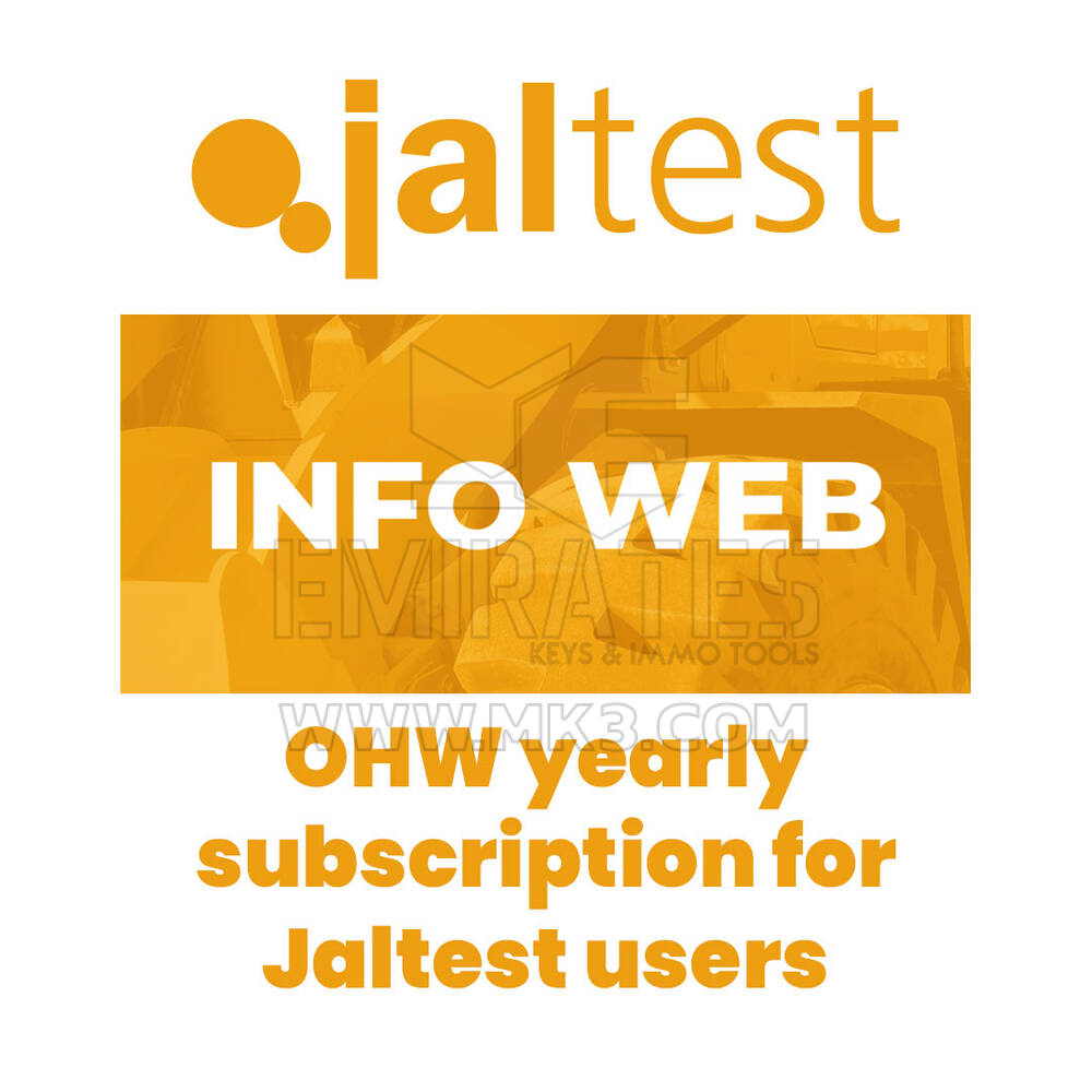 Jaltest 70604003 INFO Web. Assinatura anual OHW para usuários Jaltest
