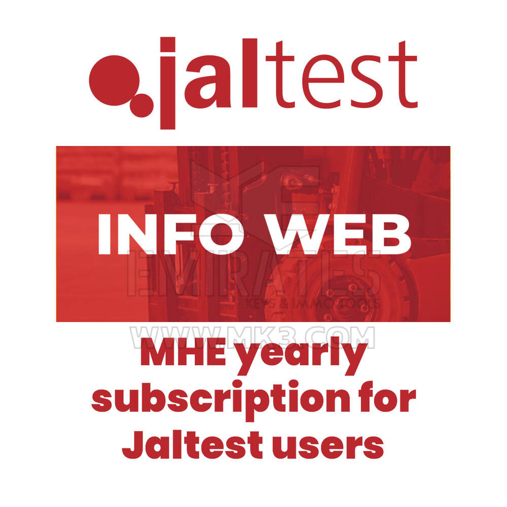 Jaltest 70604007 INFO Web. Assinatura anual MHE para usuários Jaltest
