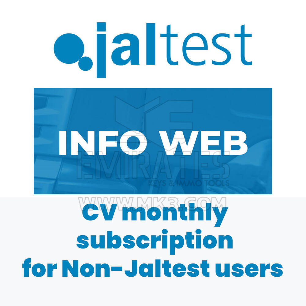 Jaltest 70604044 INFO Web. Ежемесячная подписка CV для пользователей, не являющихся пользователями Jaltest.