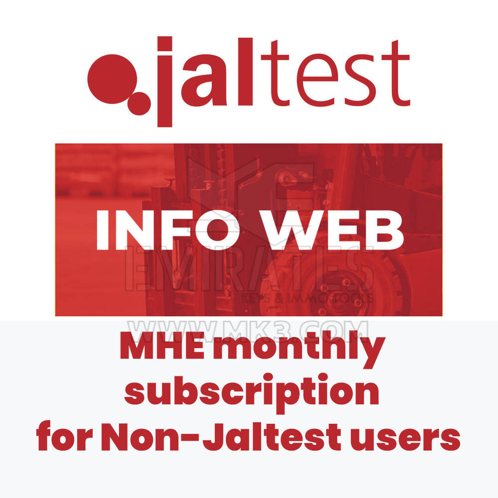 Jaltest 70604029 ИНФОРМАЦИЯ о веб-сайте. Ежемесячная подписка MHE для пользователей, не использующих Jaltest.