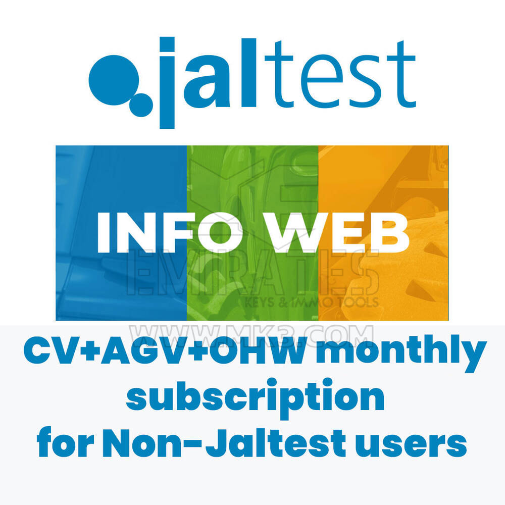 Jaltest 70604047 INFO Web. Assinatura mensal CV+AGV+OHW para usuários não Jaltest