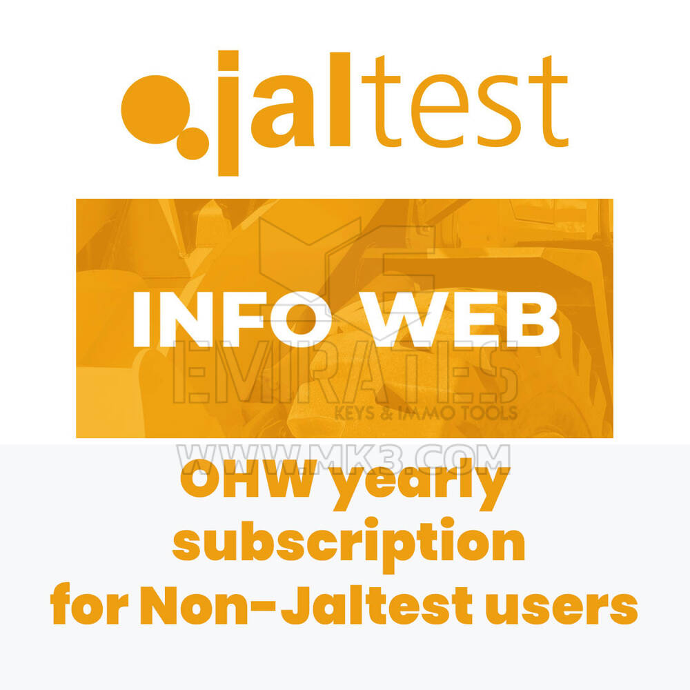 Jaltest 70604013 INFO Web. Assinatura anual OHW. Usuários que não utilizam o Jaltest