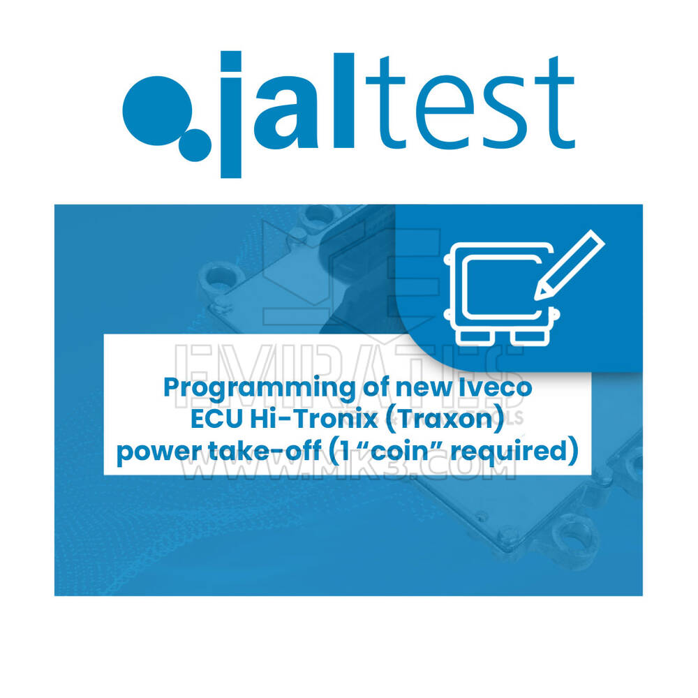Jaltest JCS - 70810016 Programmation du nouveau calculateur de prise de force Iveco Hi-Tronix (Traxon) (1 « pièce » requise)