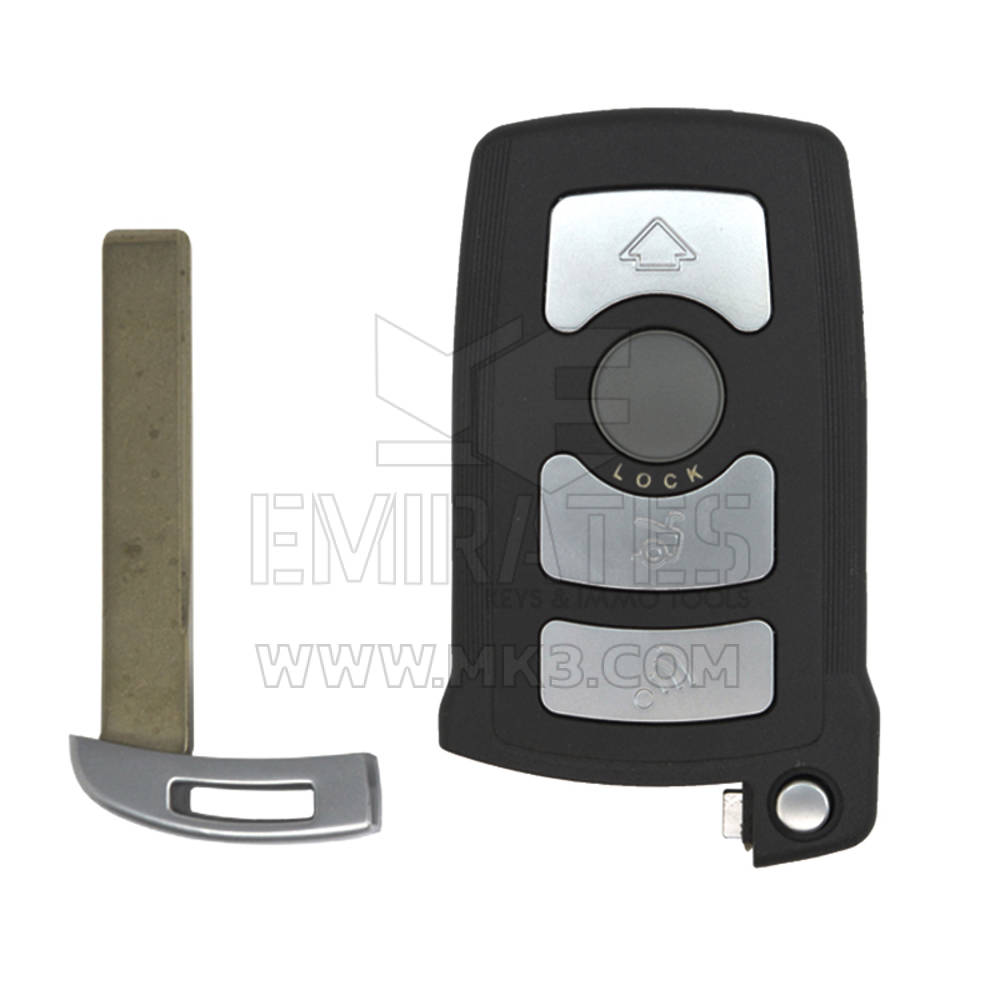 Novo BMW CAS1 Proximity Remote Shell 4 botões com bateria traseira - capa remota, tampa da chave remota do carro, substituição de conchas de chaveiro a preços baixos.