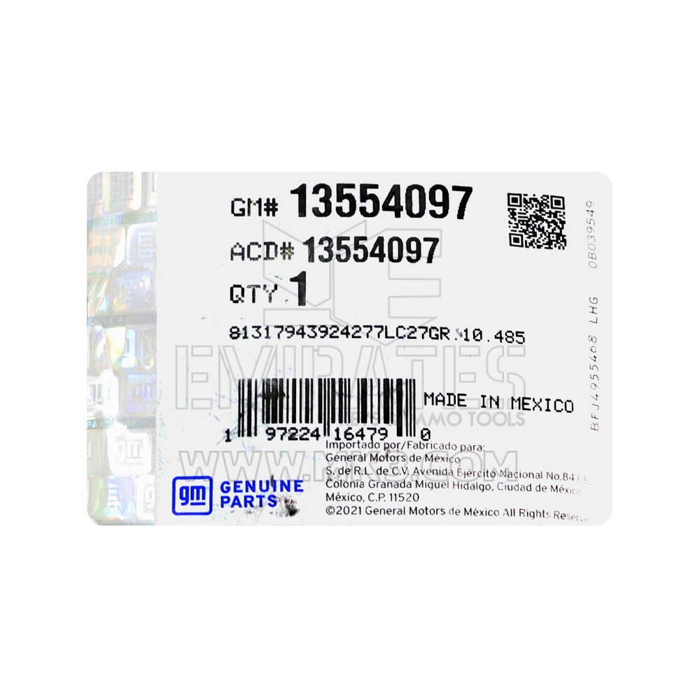 New Chevrolet Blazer 2025 Genuine / OEM Smart Remote Key 5+1 Buttons 433MHz OEM Part Number: 13554097 / 13560194 - FCC ID: YGOG21TB2 - IC: 4008C-G21TB2 | Emirates Keys