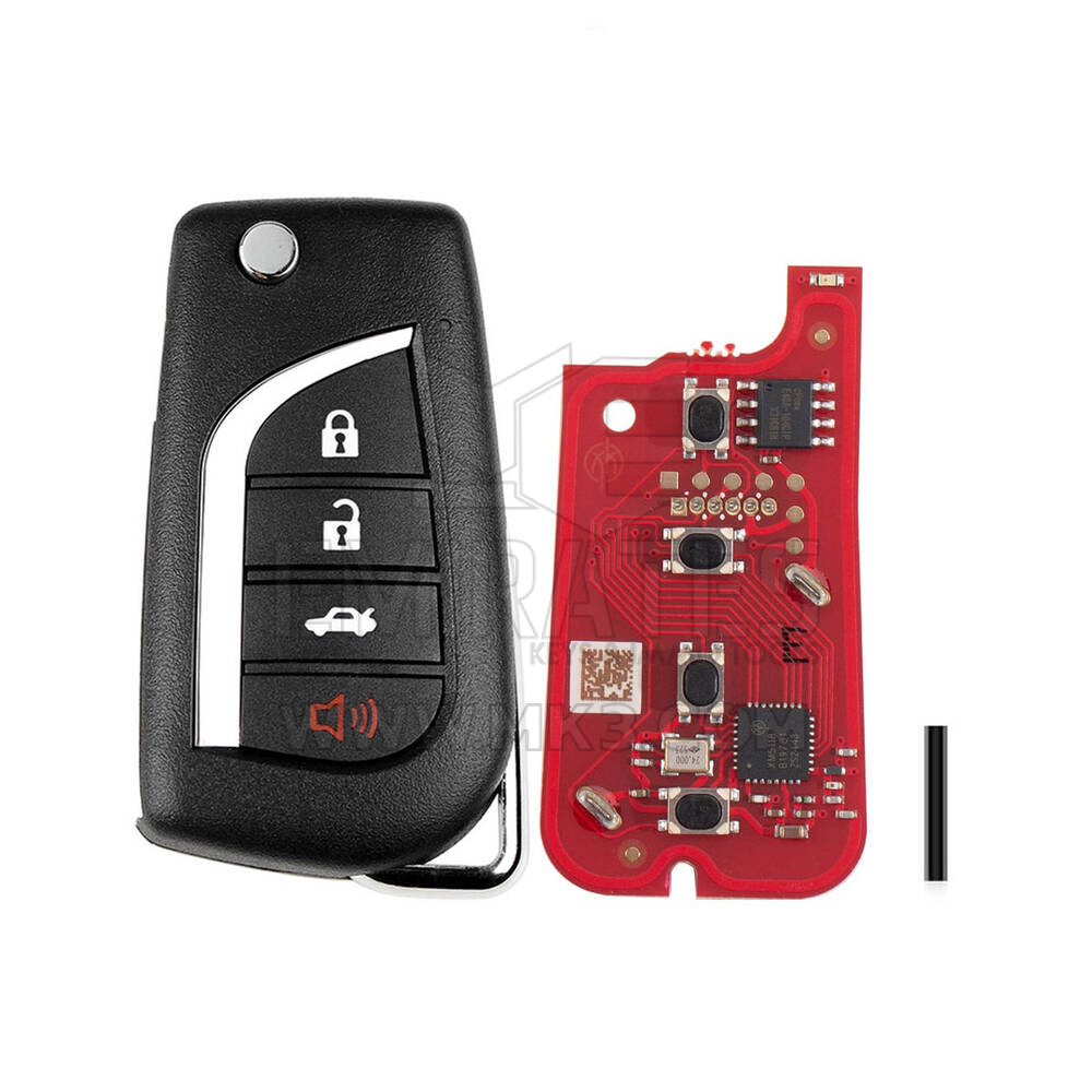 Clé télécommande Xhorse VVDI 2 boutons 3+1, type Toyota XKTO12EN 2e génération (nouvelle version XKTO10EN) | Emirates Keys