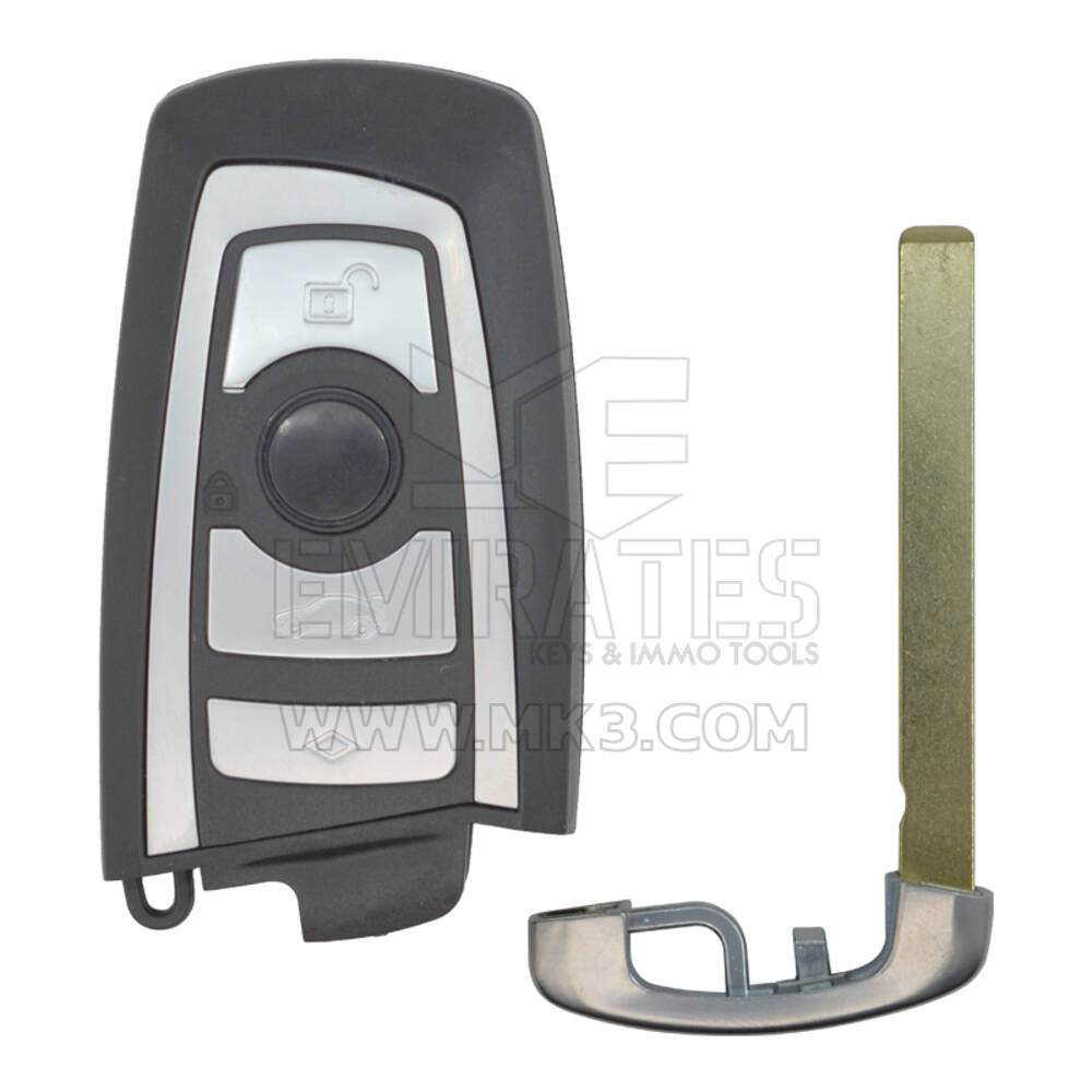 Llave remota BMW, nueva llave remota inteligente BMW FEM 4 botones 434.63MHz Color plateado PCF7945P / HITAG PRO / Transpondedor de 49 CHIP FCC ID: YG0HUF5767| Cayos de los Emiratos