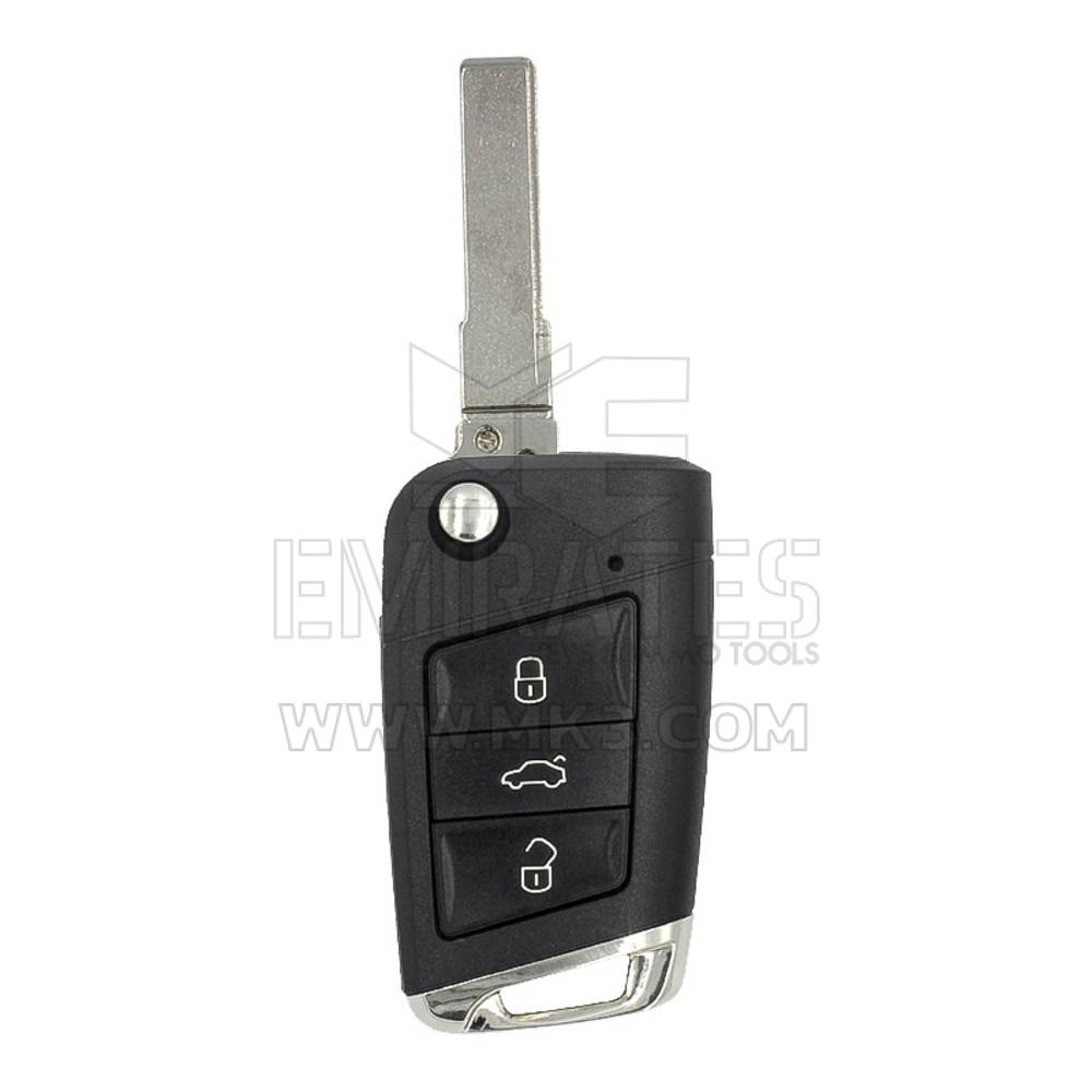 Volkswagen VW MQB 2015 Flip Remote Key Shell 3 Buttons HU66 Chrome High Quality, Mk3 Remote Key Cover, Key Fob Shells Replacement At Low Prices.