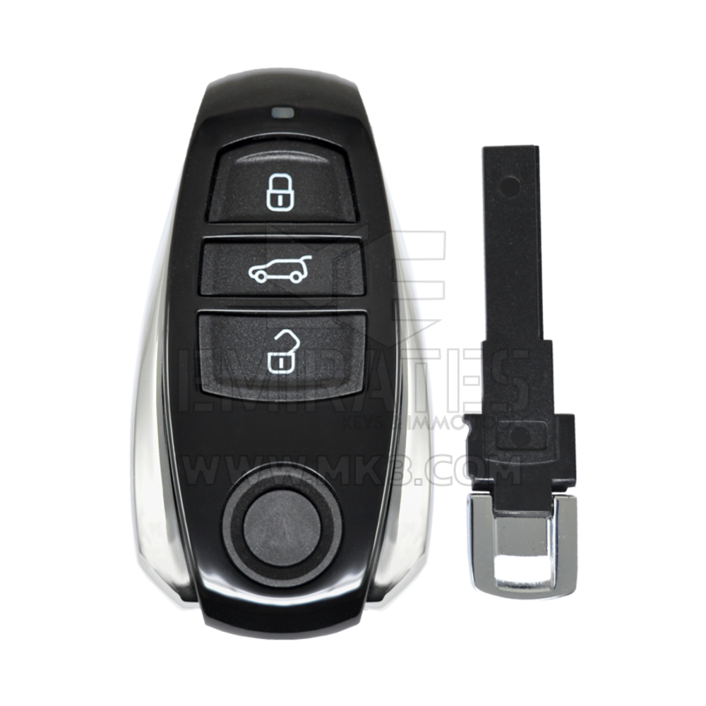 Coque de clé à distance intelligente Volkswagen VW Touareg 3 boutons comprenant une clé d'urgence de haute qualité, un couvercle de clé à distance Mk3, un remplacement de coques de porte-clés à bas prix.