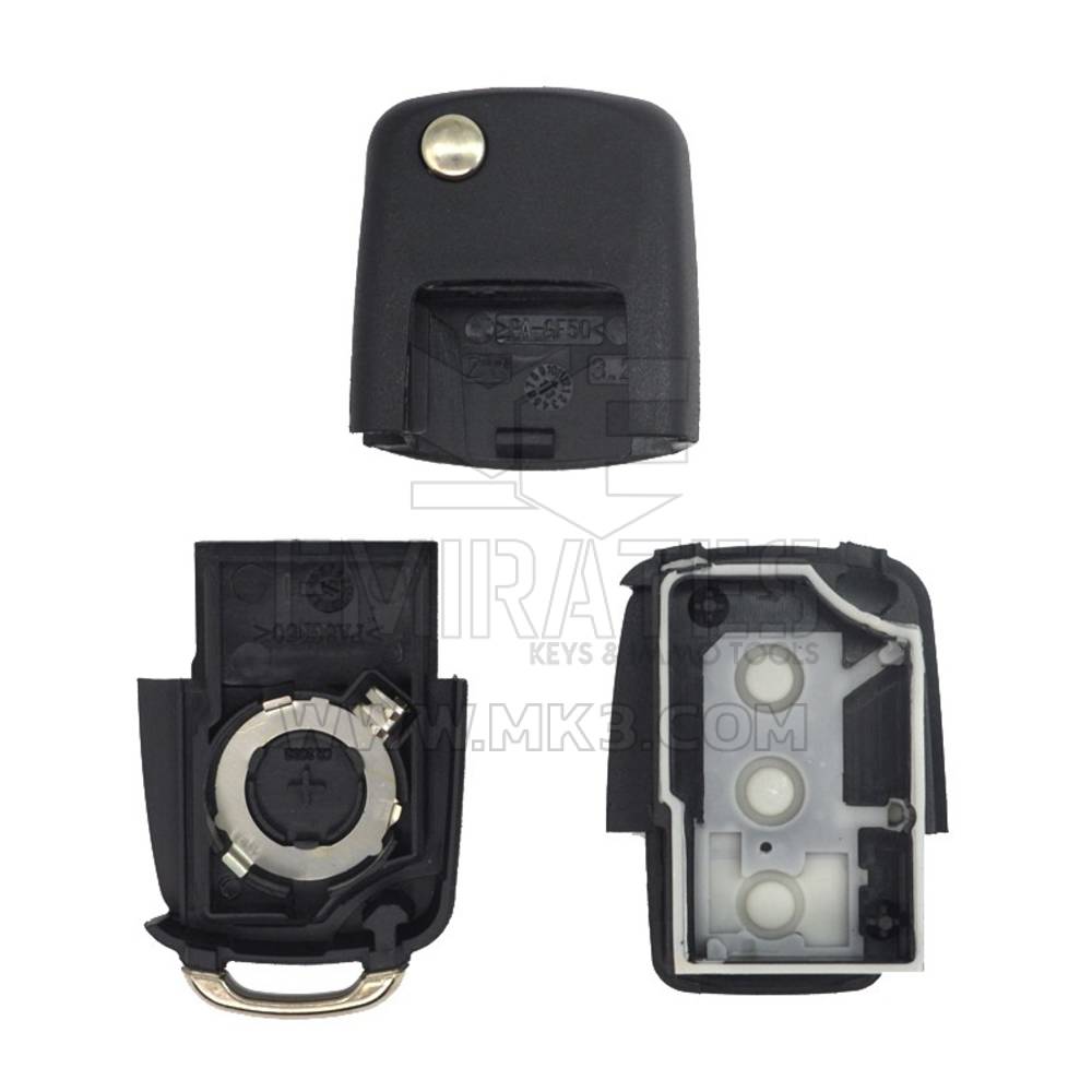 Volkswagen VW Chrome Remote Key Shell 3 botões com suporte de bateria e cabeça de alta qualidade, tampa da chave remota Mk3, substituição de conchas de chaveiro a preços baixos.