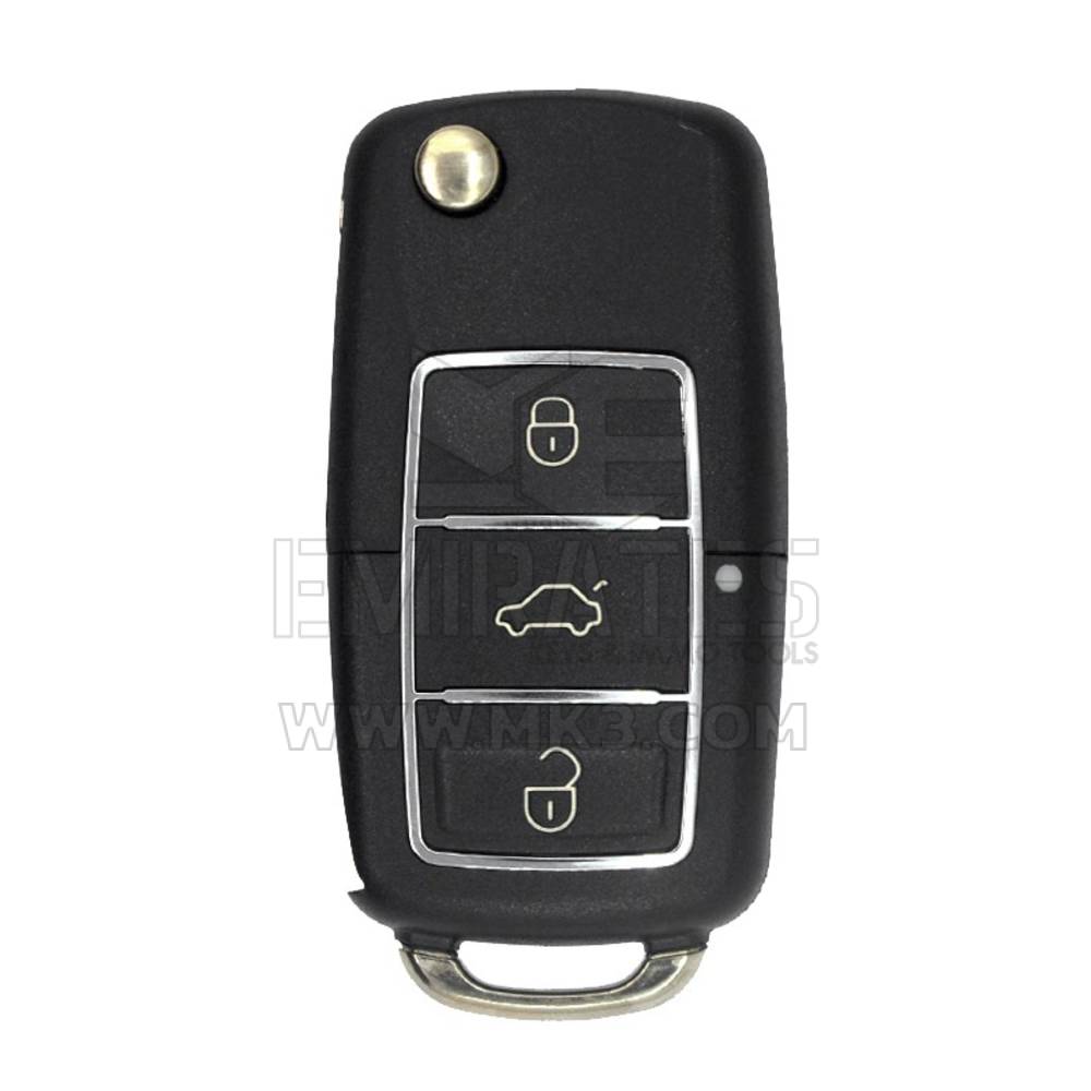 Volkswagen VW Chrome Remote Key Shell 3 Buttons with Battery Holder And Head