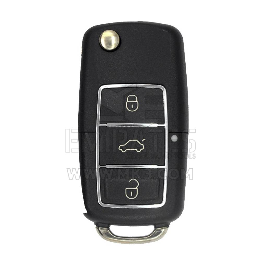 Volkswagen VW Chrome Remote Key Shell 3 botões com suporte de bateria e cabeça