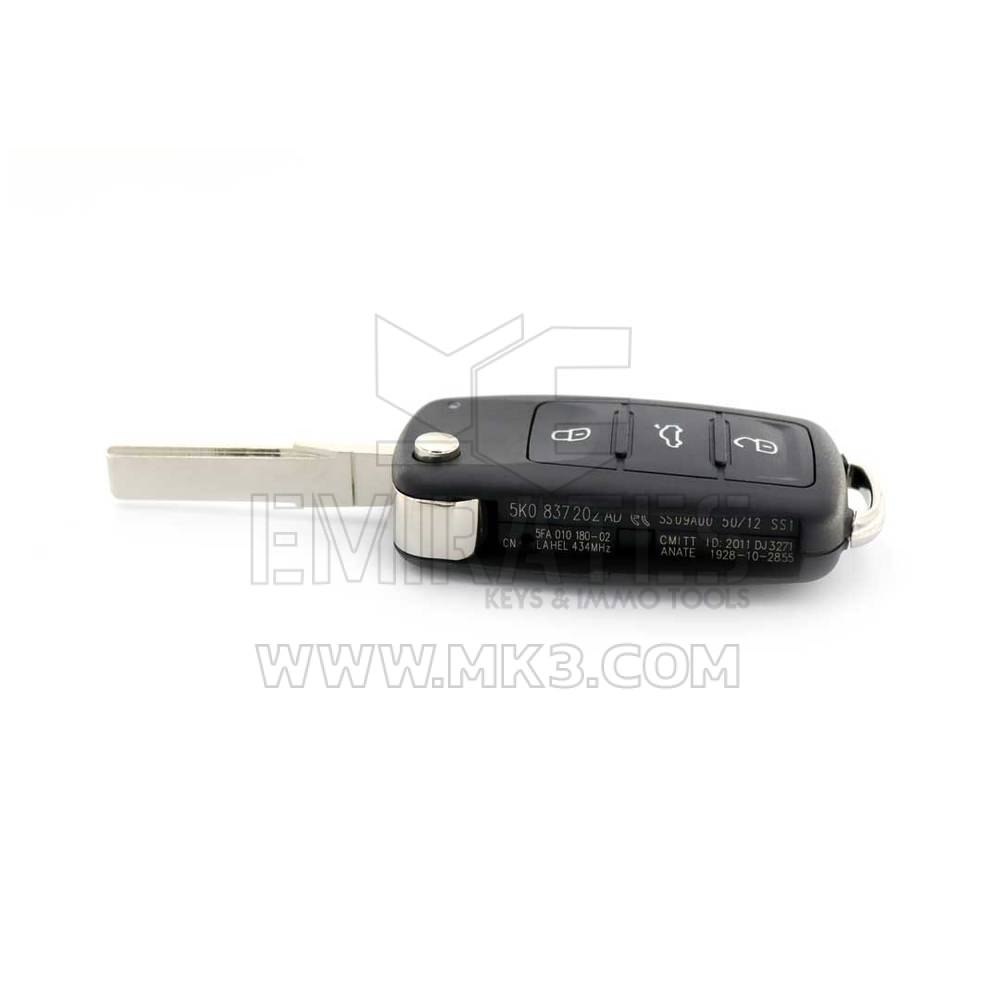 Volkswagen VW UDS Flip Remote Shell 3+1 Button - MK12848 - f-3