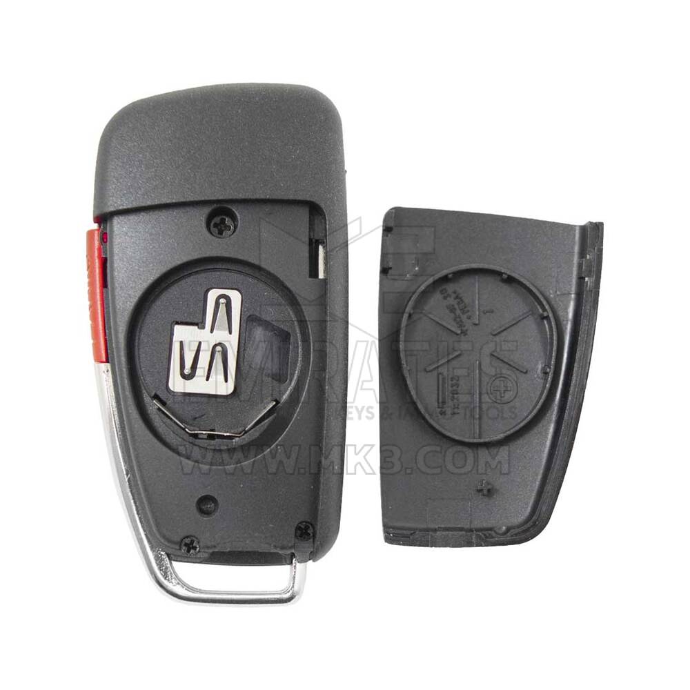 Novo aftermarket Audi Flip Remote Key Shell 3 + 1 Botões - Emirates Keys Remote case, tampa da chave remota do carro, substituição de conchas de chaveiro a preços baixos.
