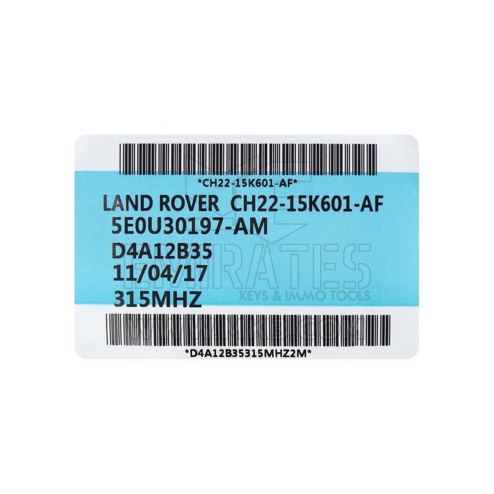 New Land Rover Genuine / OEM Smart Remote key 5 Buttons 315MHz OEM Part Number: CH22-15K601-AF - Transponder - ID: HITAG PRO ID49 | Emirates Keys