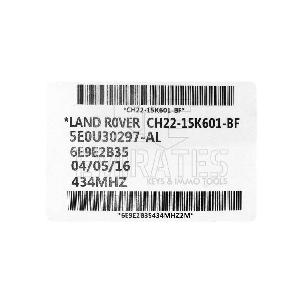 New Land Rover Genuine / OEM Smart Remote key 5 Botones 433MHz Número de pieza OEM: CH22-15K601-BF - Transpondedor - ID: HITAG PRO ID49 | Claves de los Emiratos