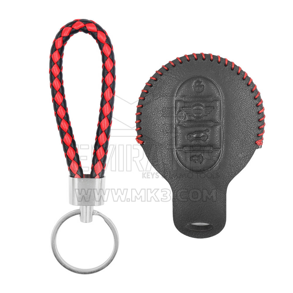 Funda de cuero para llave remota inteligente Mini Cooper 3 + 1 botones