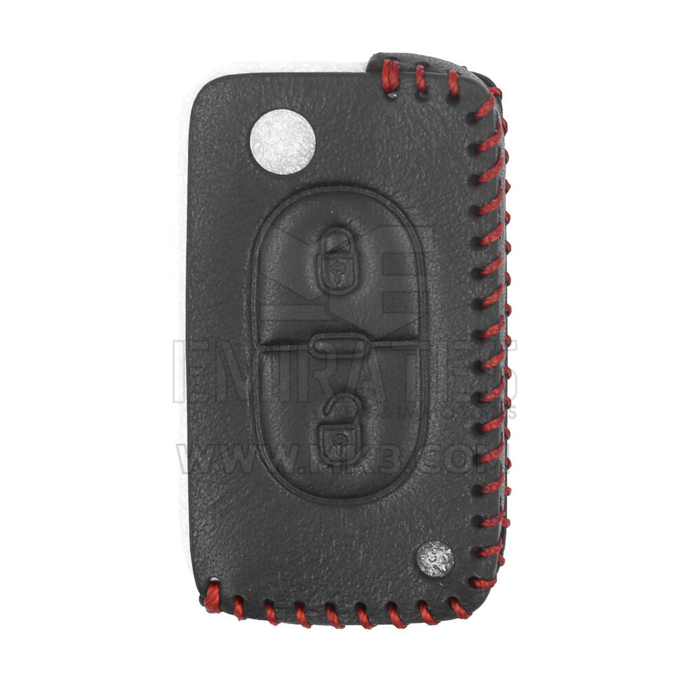 Leather Case For Peugeot Flip Remote Key 2 Buttons | MK3