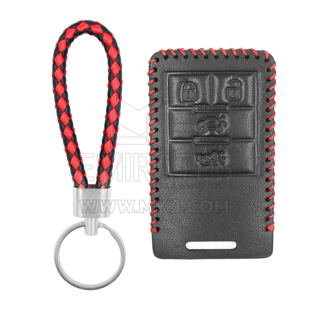 Funda de cuero para llave remota inteligente Cadillac 3 + 1 botones