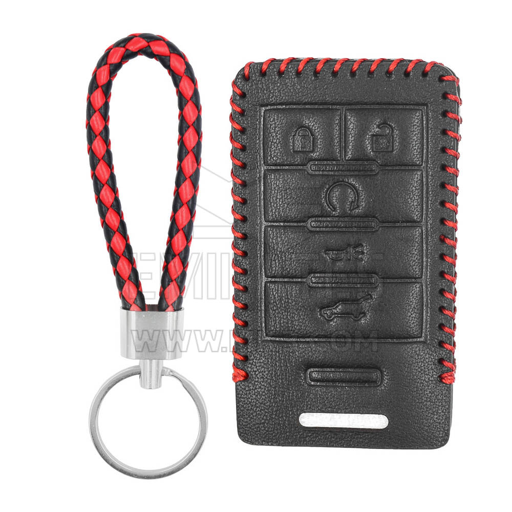 Estojo de couro para Cadillac Smart Remote Key 4+1 botões