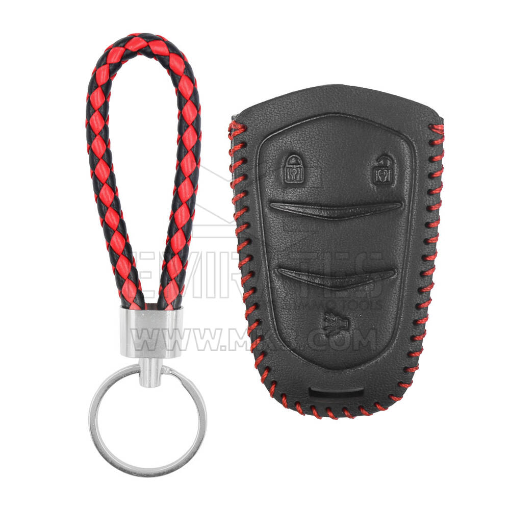 Funda de cuero para Cadillac Smart Remote Key 3 Botones