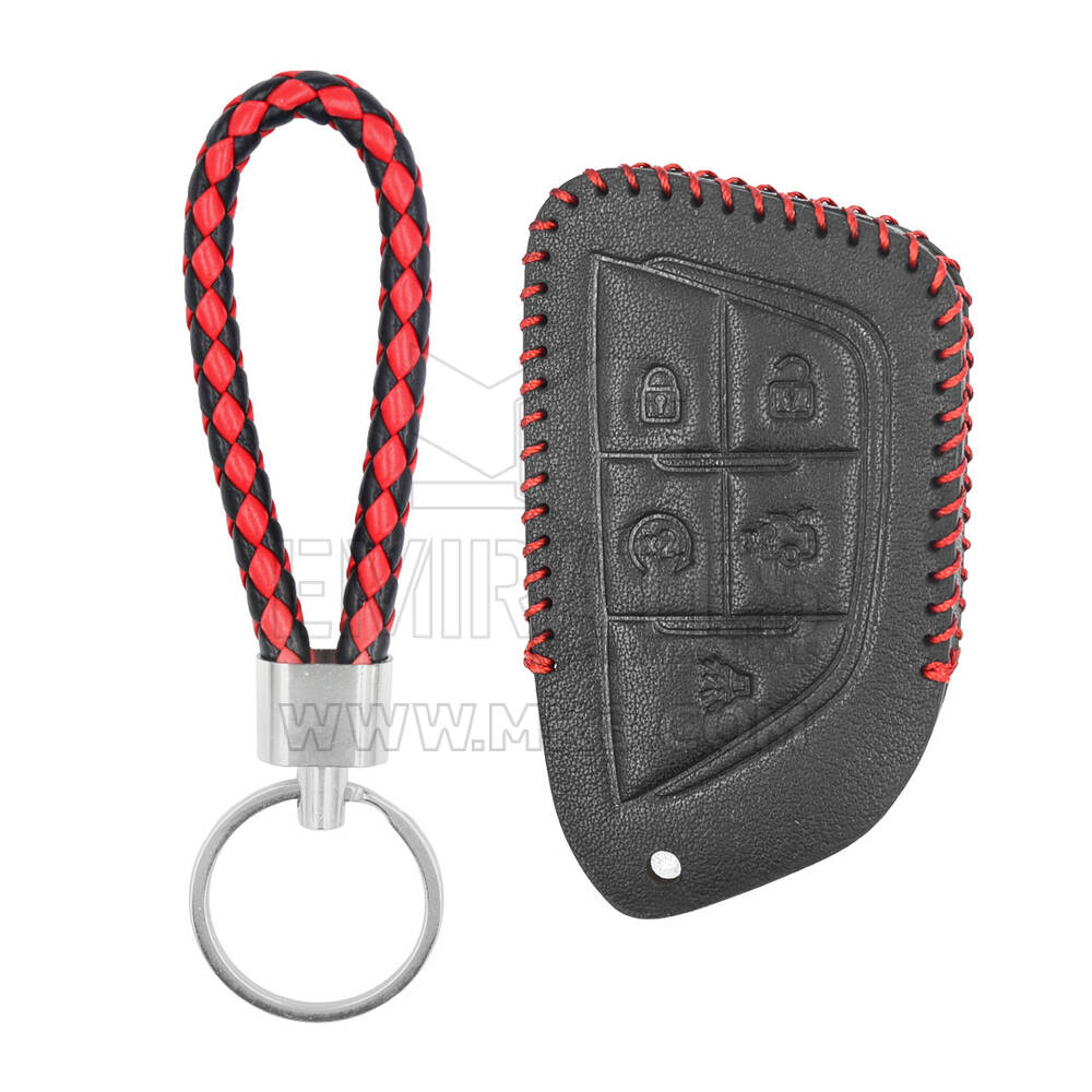 Funda de cuero para Cadillac Smart Remote Key 5 botones CD-G