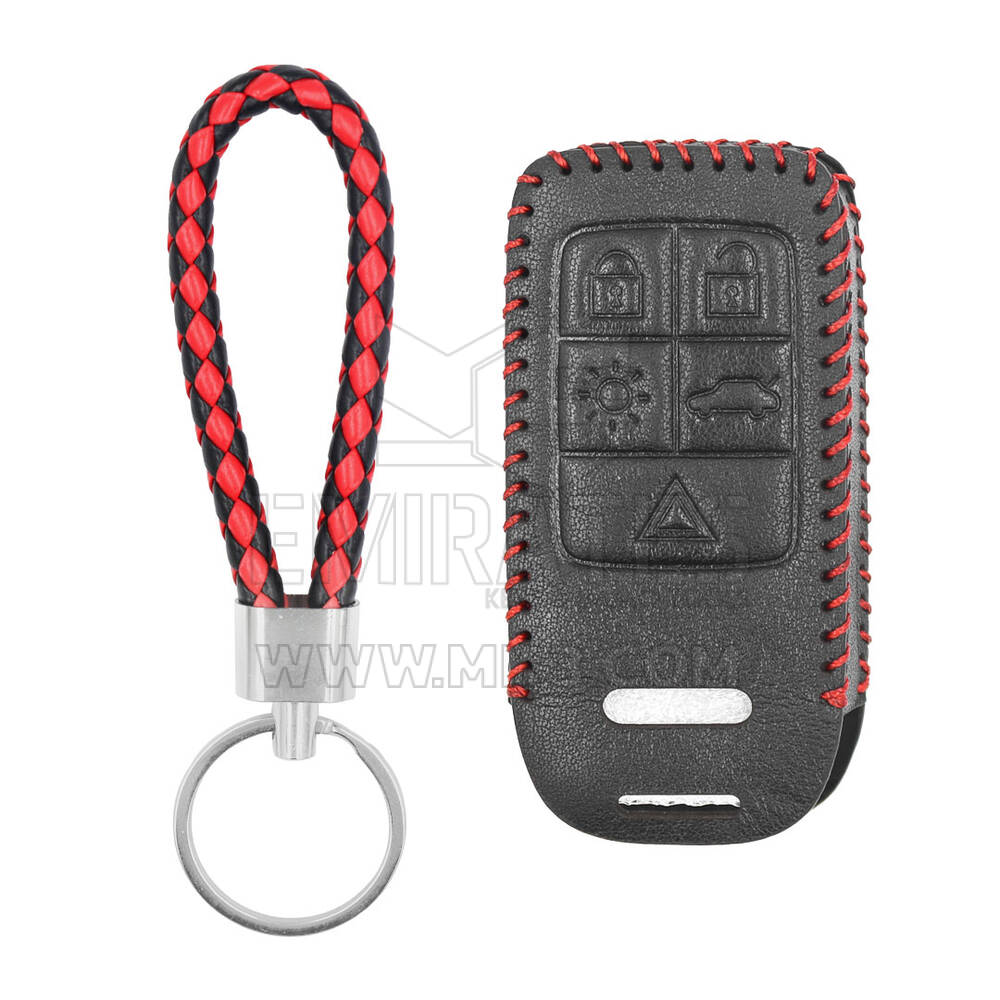 Estojo de couro para Volvo Smart Remote Key 5 botões