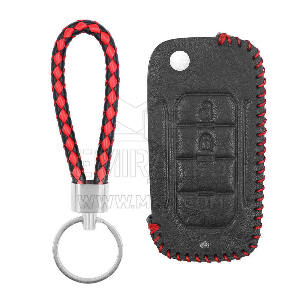 Estojo de couro para chave remota Jeep Flip 2 botões JP-D
